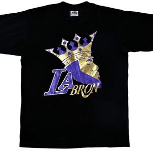 Los Angeles Lakers King LABron James Profile Graphic {Pro 5} T-Shirt Unisex Sz L
